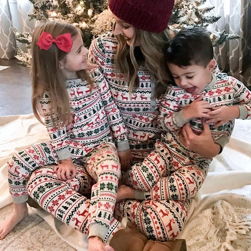 Christmas Family Pajama Set – Allover Print Matching Sleepwear for Parents, Kids and Baby Holiday Memories