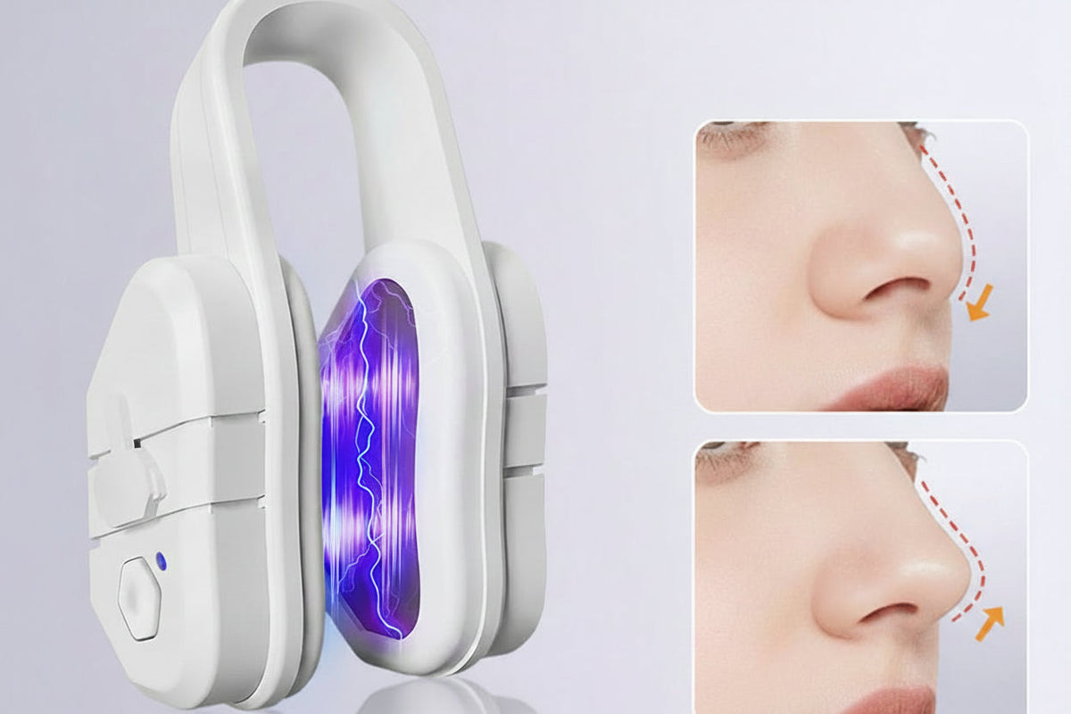 EMS Nose Shaper Clip – Microcurrent Pulse and Vibration Beauty Tool for Gentle Nose Massage, Contouring Routine and Convenient At-Home Facial Care