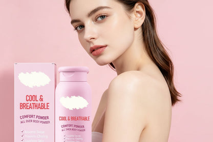 Talcum Body Powder – Sweat-Absorbing Cooling Powder for All-Over Body Comfort, Lightweight Moisture-Wicking Dryness and Non-Greasy Freshness