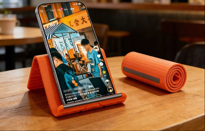 Foldable Silicone Phone Stand – Flexible Multi-Angle Travel Holder for Smartphones, Tablets and Laptops with Adjustable Desk Support