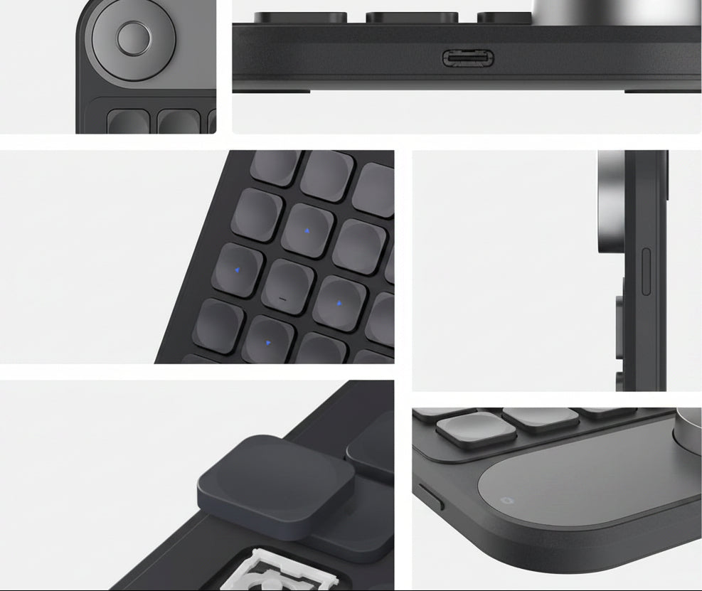 Keydial Mini Wireless Keyboard – Compact Bluetooth Keyboard with Multifunction Dial for Desktop, Tablet, Laptop and Creative Workspaces