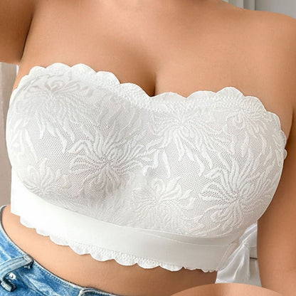 Plus-Size Strapless Adhesive Bra – Invisible 5XL Lace Stick-On Bustier with No-Slip Support for Backless Wedding Dresses, Formal Gowns and Party Outfits