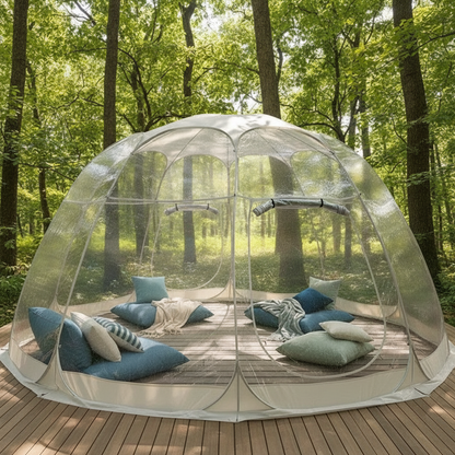 Large Pop-Up Bubble Tent – Weatherproof Outdoor Igloo Screen House for Camping, Patios and Gardens with Oversized Space and Cold-Weather Protection