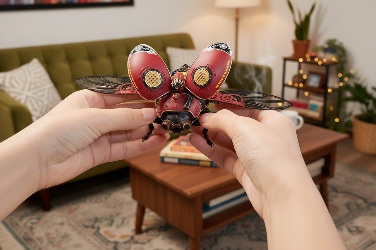 Robotime Titan Beetle Model – Intelligent Mechanical Rhinoceros Beetle Collectible Toy with Interactive Motion and Display Appeal