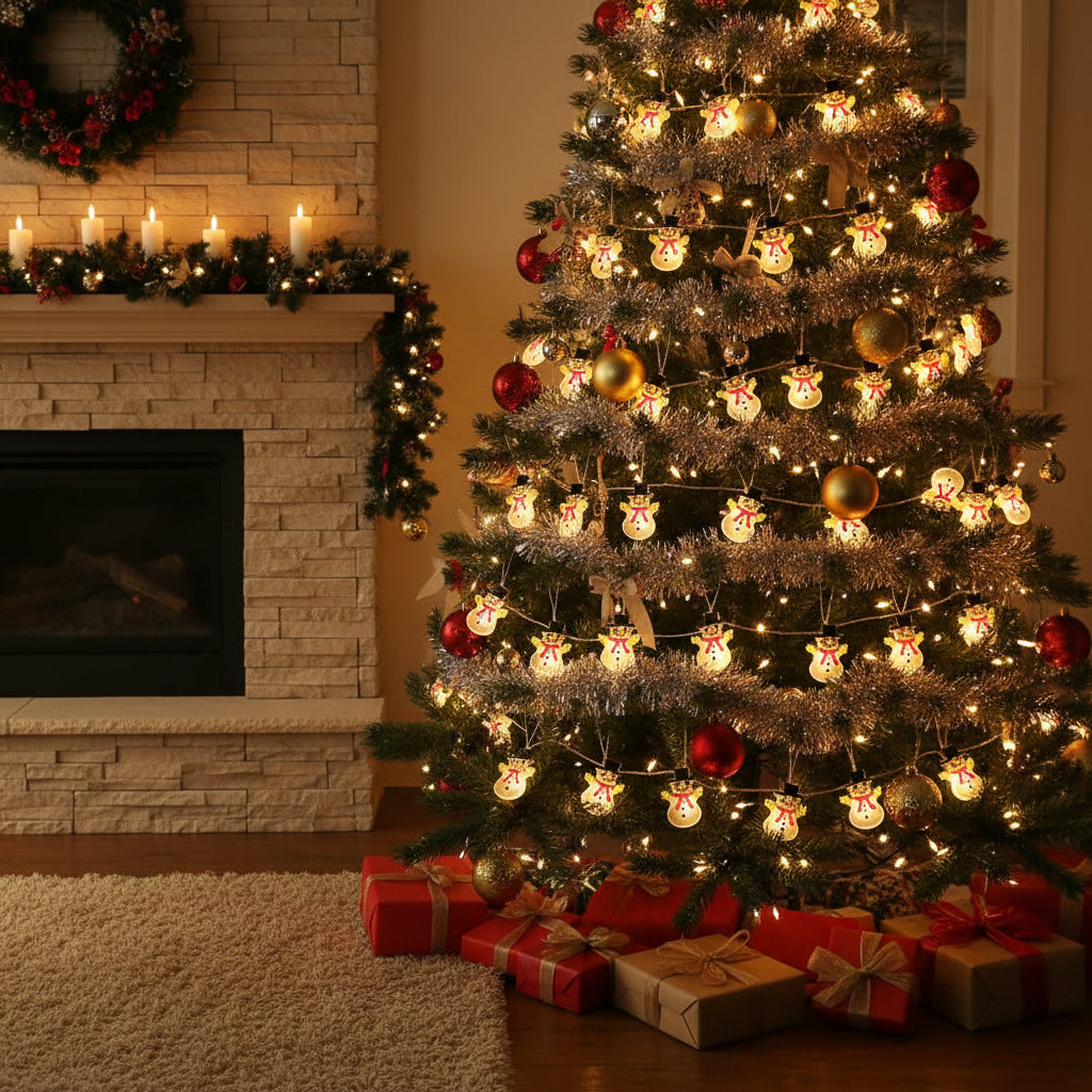 Santa Snowman LED String Lights – Christmas Tree Fairy Lights for Holiday Home Decor, New Year Parties and Festive Displays