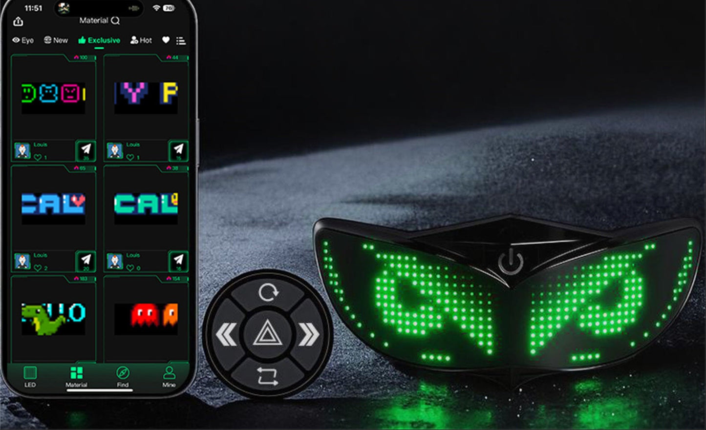 Universal Smart LED Helmet Display – Customizable Light Screen for Bicycle, Motorcycle, Scooter, Skateboard Helmets and Backpacks, Perfect for Night Visibility and Style
