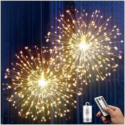 Firework Fairy Lights Set – 180 LED Outdoor Starburst Lights for Christmas Gardens, Weddings and Parties