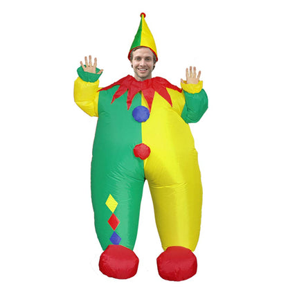 Inflatable Clown Costume Set - Funny Performance Outfit with Air Pump for Parties, Events and Entertainment