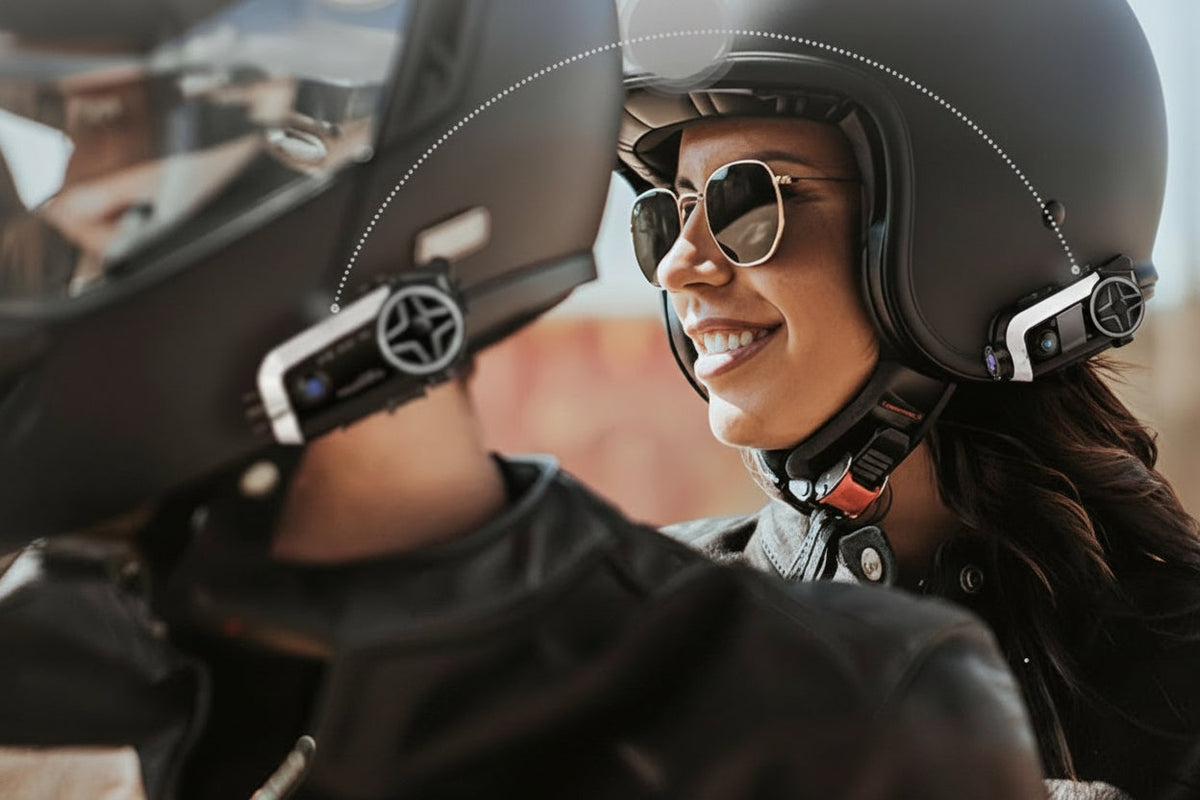 PRO Motorcycle Intercom – Bluetooth Helmet Headset with Video Recording, Wireless Communication and Hands-Free Riding Connectivity