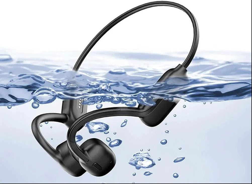 AI Bone Conduction Earphones – 32GB IPX8 Waterproof Bluetooth Headset with Built-In Microphone for Swimming, Running and Outdoor Sports