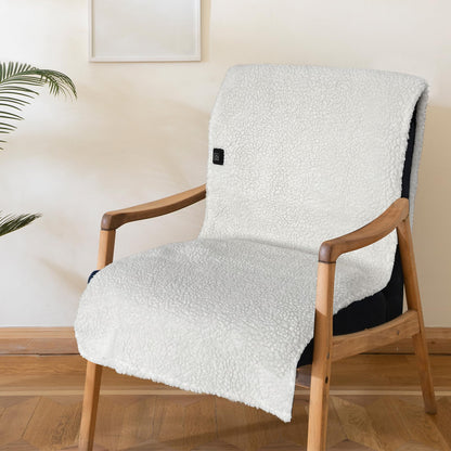 Electric Heated Sherpa Chair Pad – Adjustable Temperature Seat Cushion for Sofas, Office Chairs and Cozy Winter Comfort