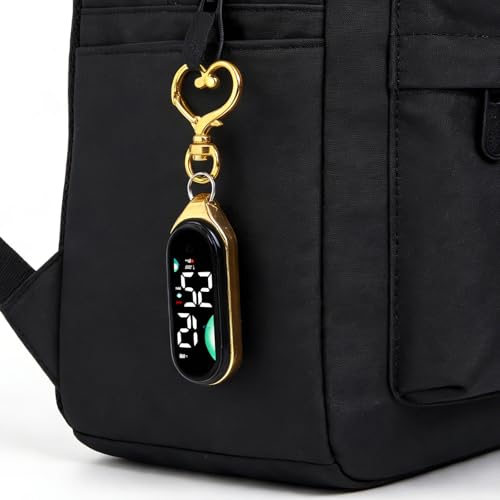 LED Digital Pocket Watch – Waterproof Electronic Hanging Watch with Luminous Display and Carabiner Clip for Kids, Adults and Outdoor Activities