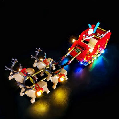 LED Light Kit for LEGO Santa's Sleigh – Decorative Lighting Upgrade for Christmas Building Block Display Models
