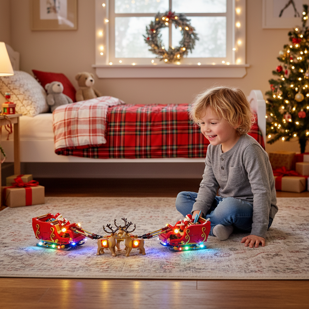 LED Light Kit for LEGO Santa's Sleigh – Decorative Lighting Upgrade for Christmas Building Block Display Models