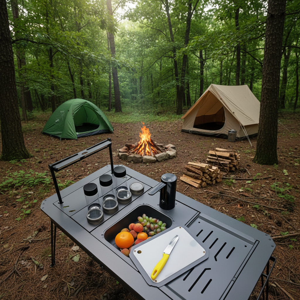Portable Camping Water Dispenser – Electric Folding Rechargeable Water Pump for IGT Tables, Outdoor Travel and Picnic Hydration