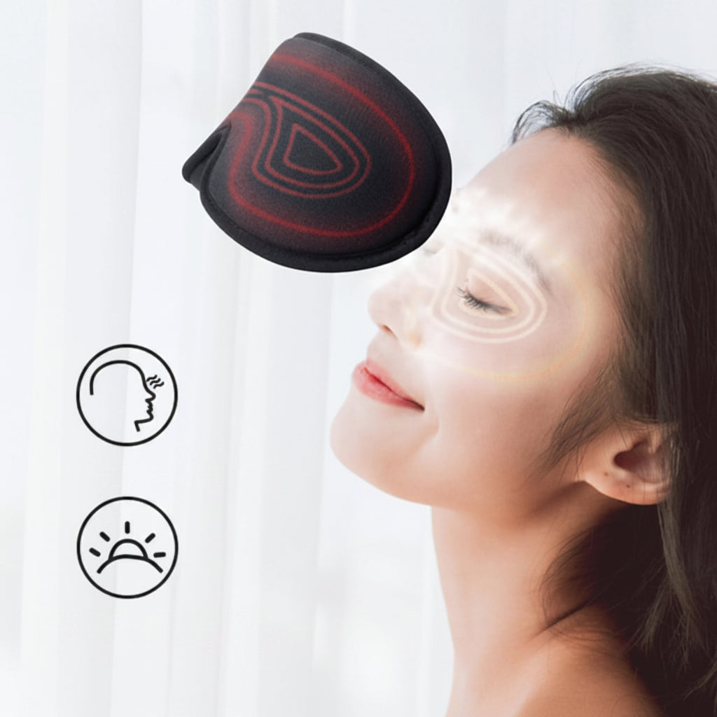 USB Heated Eye Mask – Vibration Eye Massager for Warm Compress, Sleep Support and Eye Strain Relief