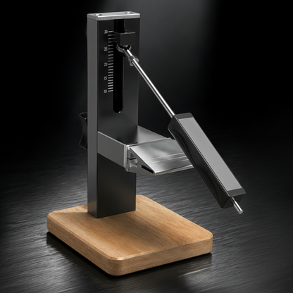 Professional Knife Sharpener System – CNC Aluminum Alloy Fixed-Angle Sharpener with Adjustable 10–30° Angle and Solid Wood Base