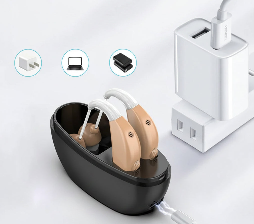 Rechargeable Hearing Aids for Seniors – Portable Wireless Magnetic Charging Sound Amplifiers with Comfortable Design for Everyday Hearing Support