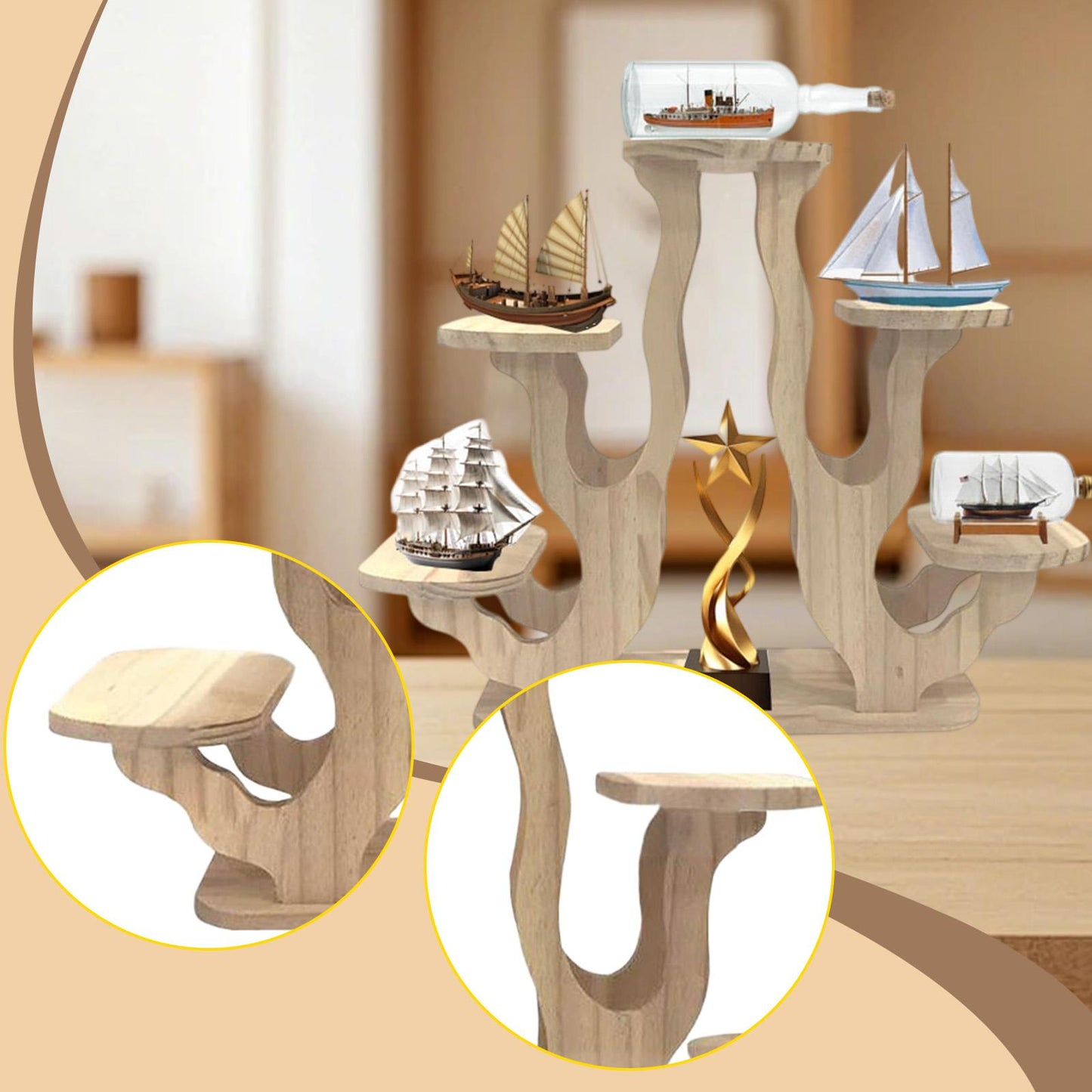 Desktop Display Stand – Multi Tier Plant and Collectible Rack for Figurines, Crafts and Home Office Decoration