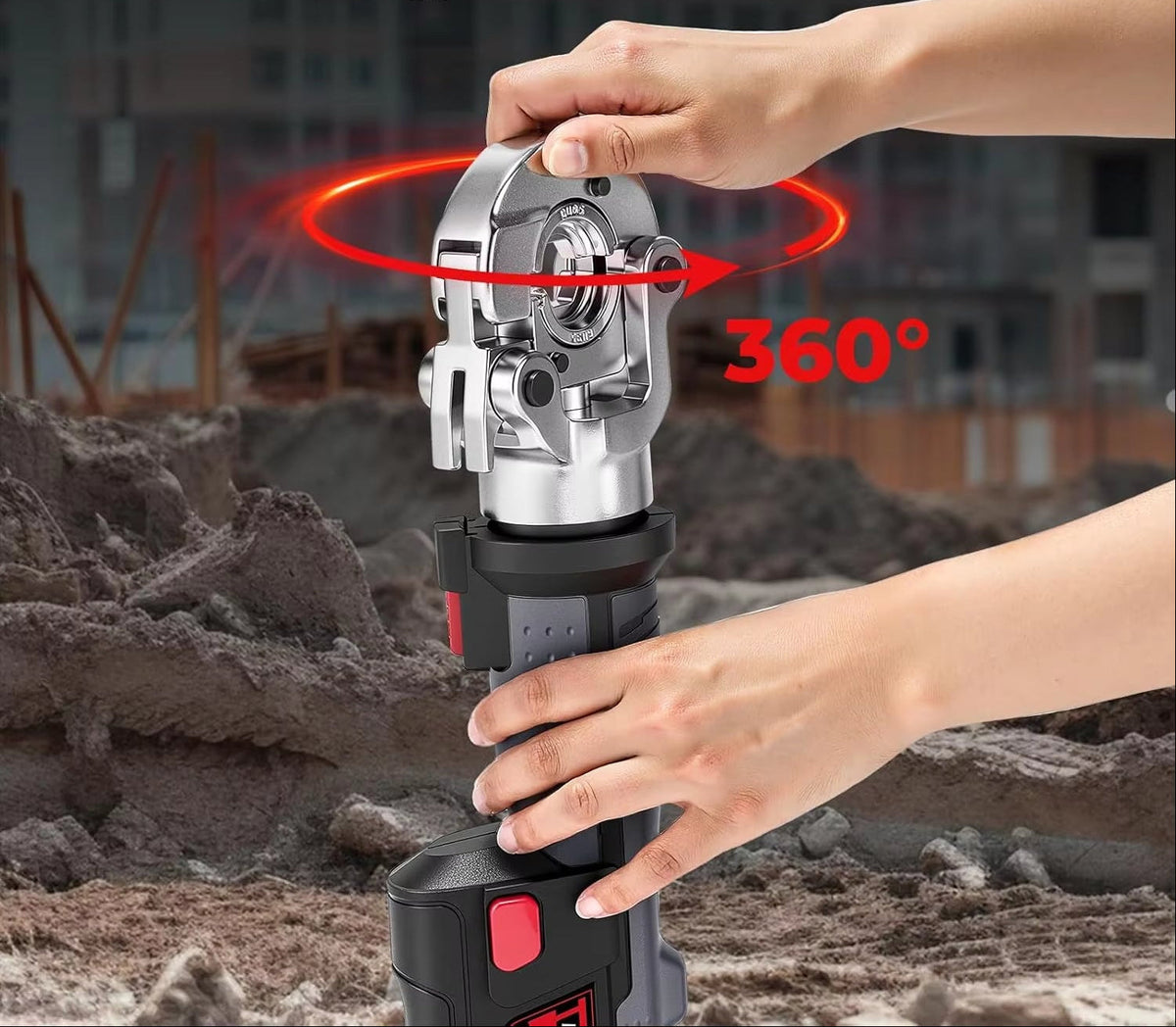 Cordless Hydraulic Crimper – 60-120KN 18V Portable Cable Crimping Tool with 5.0Ah Li-Ion Battery and LED Display for Electrical Work