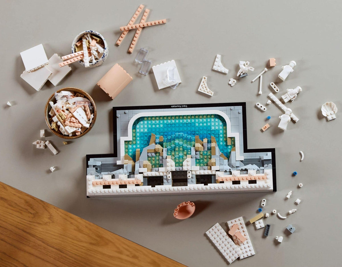 Trevi Fountain Building Blocks Set-Classic Architecture Model Compatible with LEGO Bricks for Family Fun and Decorative Display