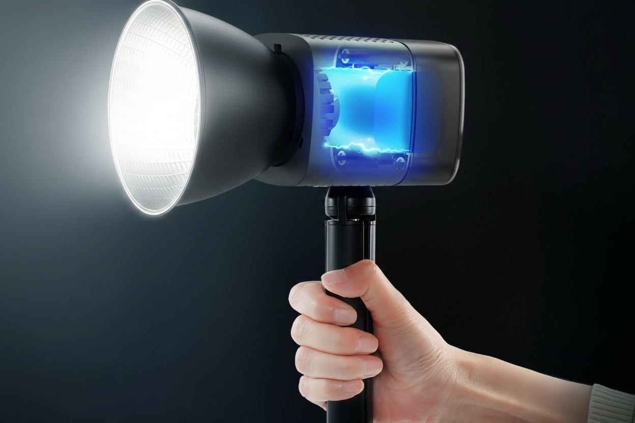 COB LED Video Light – 40W Bi-Color Rechargeable Studio Light for Live Streaming, Commercial Photography and Professional Content Creation