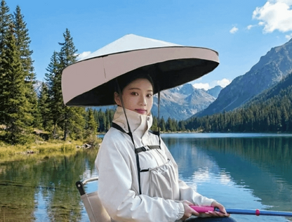 Hands-Free Umbrella Hat – Lightweight Nylon Rainproof Sun Shade Cap with UV Protection for Beach Trips, Fishing, Gardening and Outdoor Activities