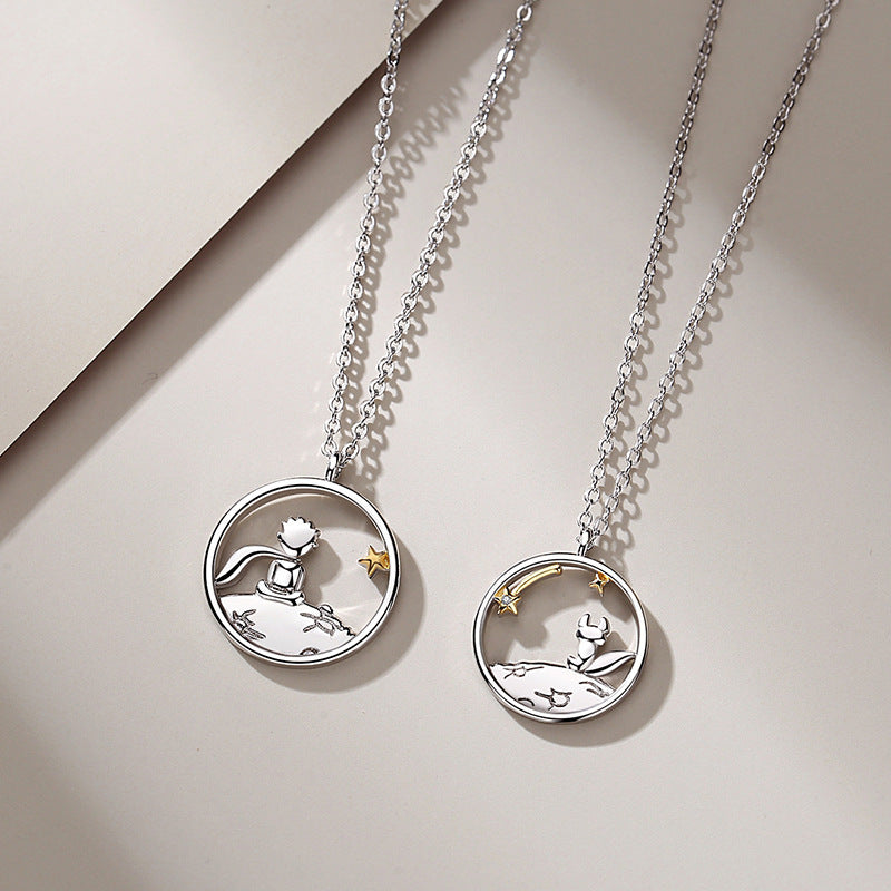 Fox Couple Necklace – Creative Pendant Jewelry with Romantic Clavicle Chain Design for Couples, Weddings, Anniversaries and Special Gifts