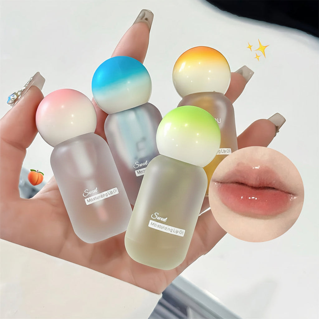Peach Jelly Lip Oil – Hydrating Transparent Gloss with Glass-Like Shine, Fruit-Inspired Finish and Plumping Look for Smooth Everyday Lip Makeup