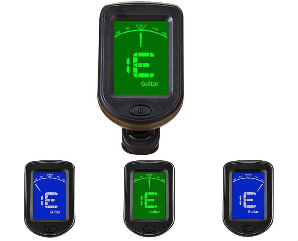 Clip On Guitar Tuner – Rotatable LCD Digital Tuner for Guitar, Ukulele, Violin and String Instrument Accurate Tuning
