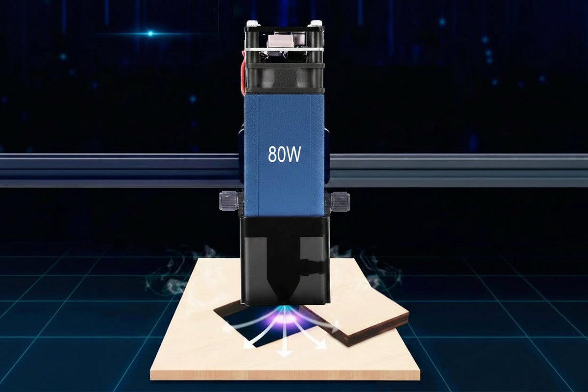 Blue Laser Module – 450nm 40W/80W TTL PWM Laser Head for CNC Engraving, Cutting, Woodworking and DIY Laser Machine Upgrades