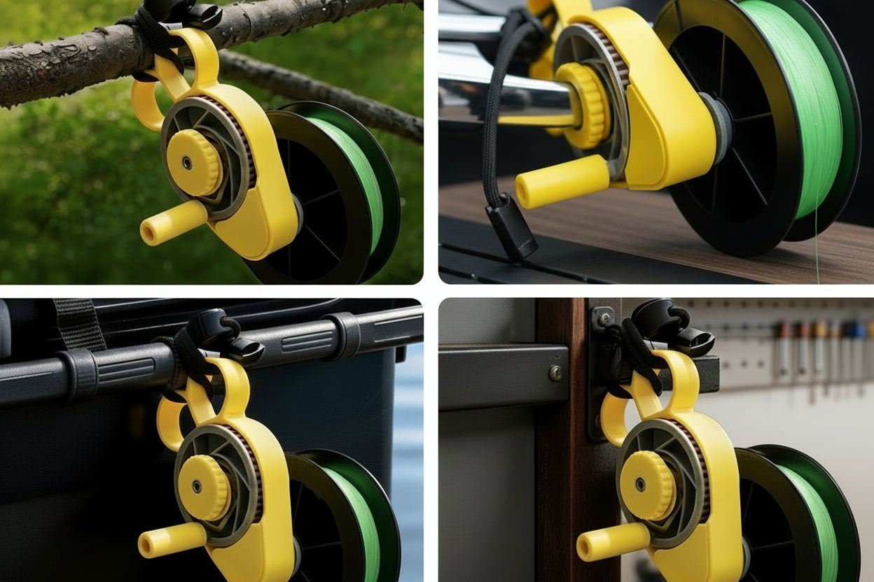 Fishing Line Spooler Tool – Portable Double Shaft Winder for 2.5X Faster Line Spooling, Multi-Scenario Fishing Gear and Tackle Setup