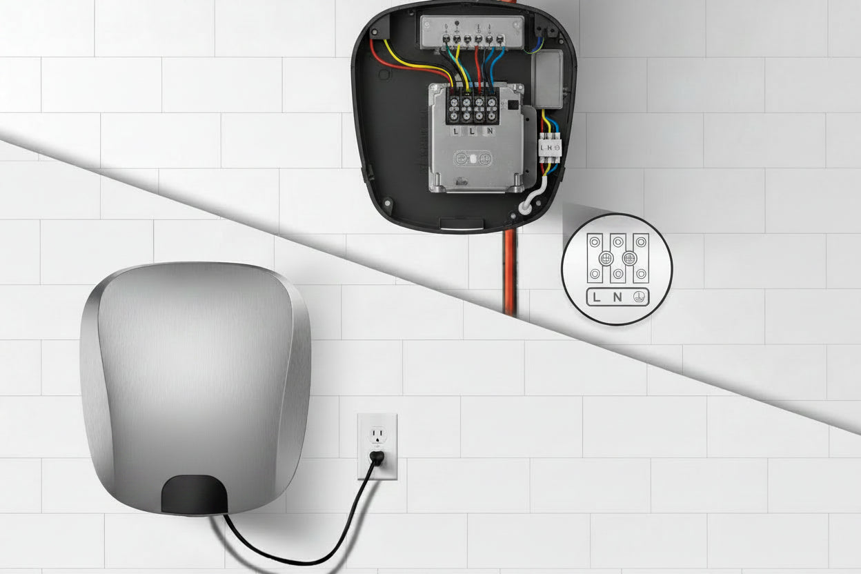 Automatic HEPA Hand Dryer – 1450W Heavy Duty Stainless Steel Air Dryer with High-Speed Drying for Commercial Bathrooms and Offices
