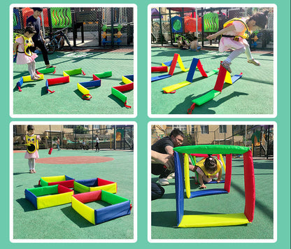Foldable Jumping Grid Game - Indoor Outdoor Coordination Training Toy for Children's Exercise and Early Learning Activities