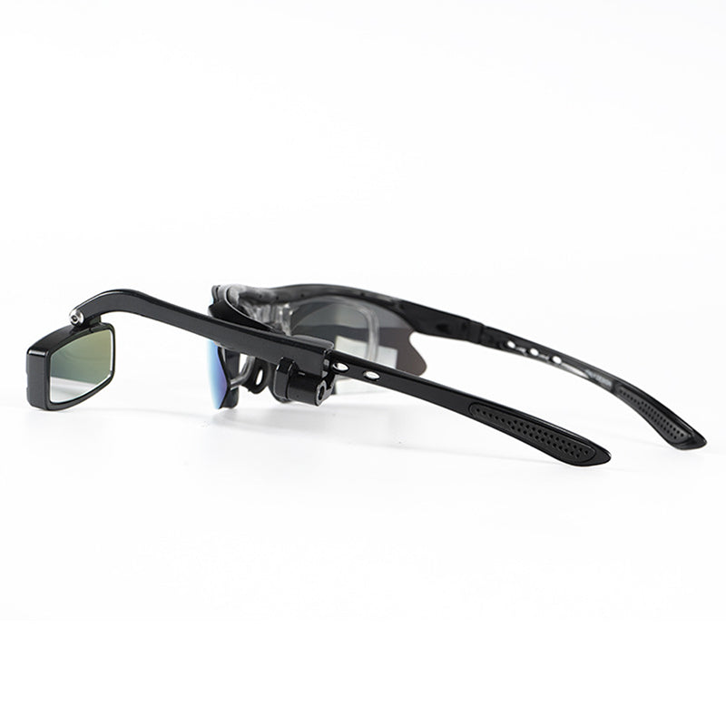 Bike Rearview Mirror for Glasses or Helmet – Mini Clip-On Cycling Mirror (Eyewear Not Included)