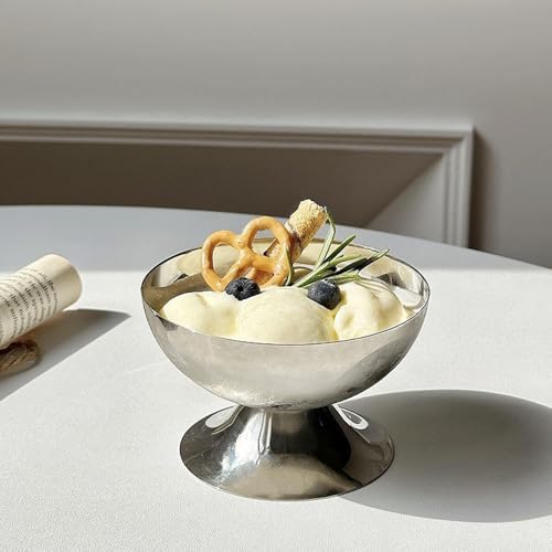 Stainless Steel Goblet Dessert Bowls – Elegant 2026 Ice Cream, Salad, Fruit and Snack Cups for Home Dining, KTV Bars and Parties