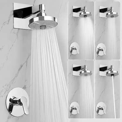 Rainfall Shower Head – 5-Mode Large 175MM High-Pressure Ceiling-Mounted Top Spray with Adjustable Flow for Luxurious Bathroom Shower Upgrades