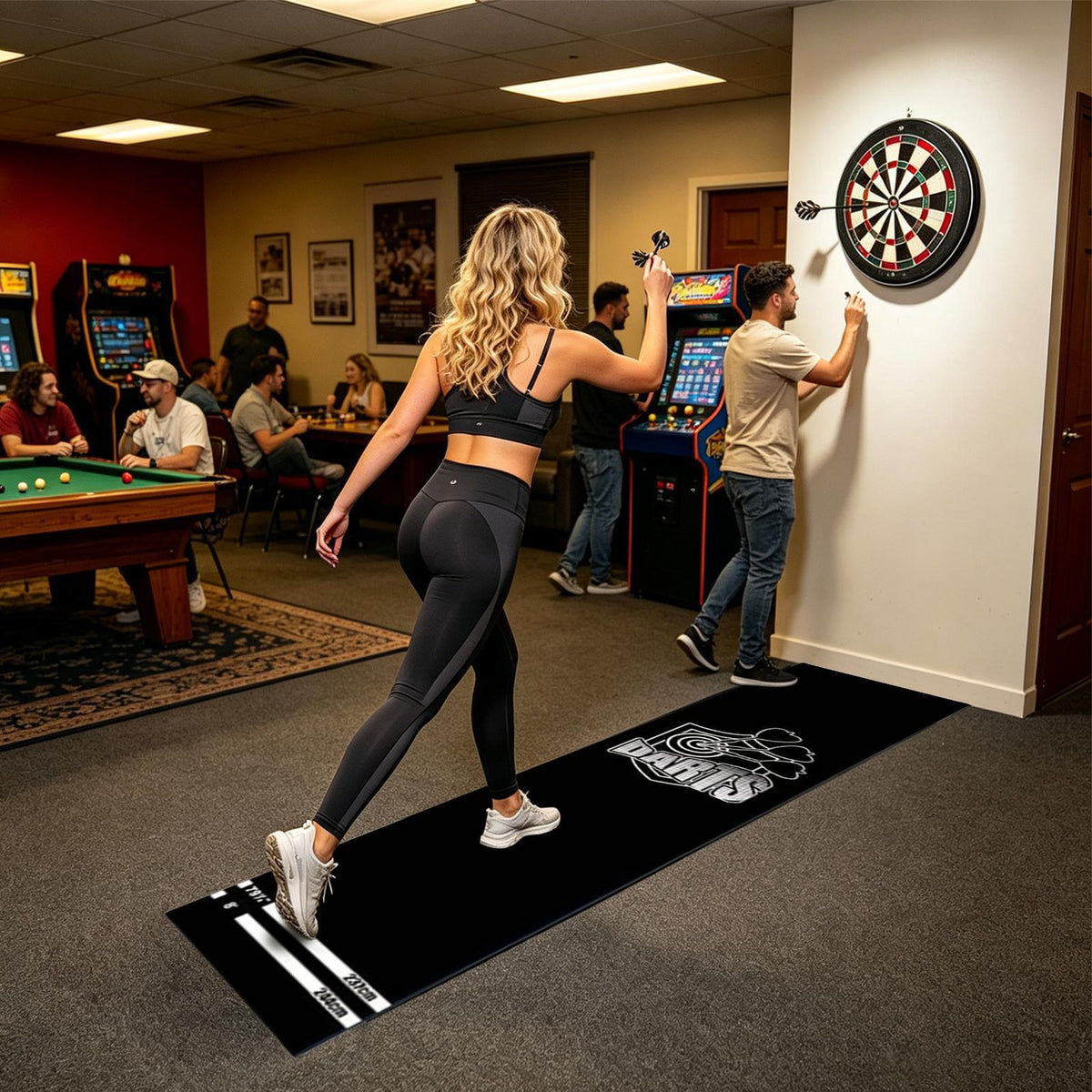 Dart Professional Training Mat – Wear-Resistant Easy-Care Throwing Line Carpet for Accurate Practice, Home Bars, Game Rooms and Dart Areas