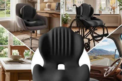 Ergonomic Memory Foam Lumbar Cushion – Pressure-Relief Back Support Pad for Office Chairs, Long Sitting, Posture Comfort and Everyday Seat Support