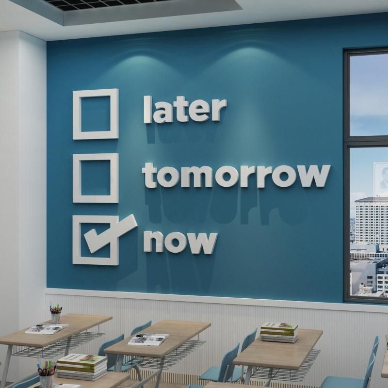 Acrylic Wall Sticker – 3D Modern Office and Classroom Background Decoration for Meeting Rooms with Stylish Contemporary Design