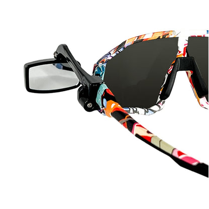 Bike Rearview Mirror for Glasses or Helmet – Mini Clip-On Cycling Mirror (Eyewear Not Included)