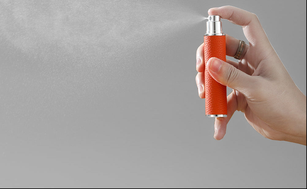 Portable Magnetic Perfume Atomizer – 10ml Leather Travel Fragrance Spray Bottle with Tight Seal for Boarding, Handbags and Stylish Gifts
