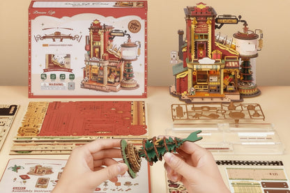 Christmas Wooden Music Box Puzzle – 3D DIY Model Kit with Musical Mechanism for Holiday Crafts, Display and Memorable Gifts