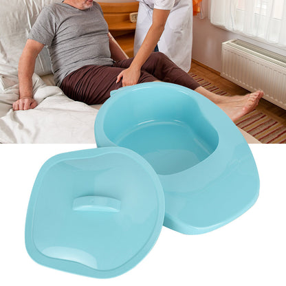 Portable Bedpan with Cover – Household Toilet Bedpan for Bedridden Patients, Elderly Adults, Pregnant Women and Limited Mobility Care