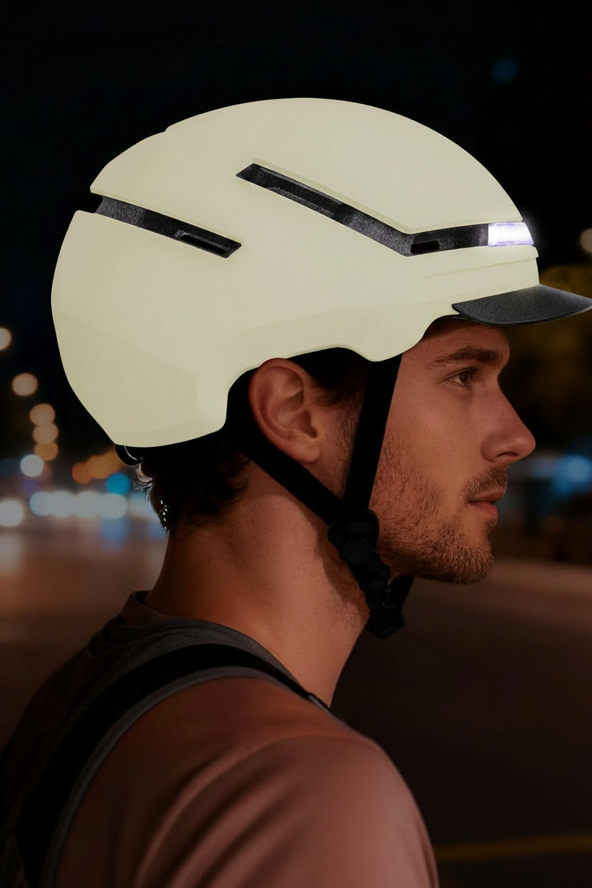 Shinmax Bicycle Helmet – Adult Mountain and Road Cycling Helmet with Front and Rear Lights for Commuting, Outdoor Riding and Safety