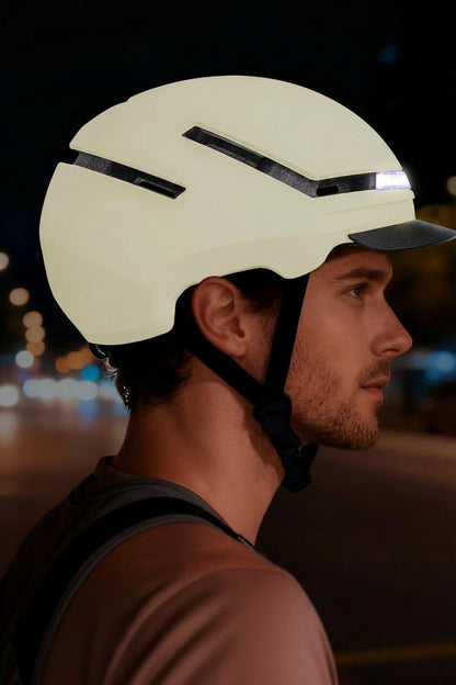 Shinmax Bicycle Helmet – Adult Mountain and Road Cycling Helmet with Front and Rear Lights for Commuting, Outdoor Riding and Safety