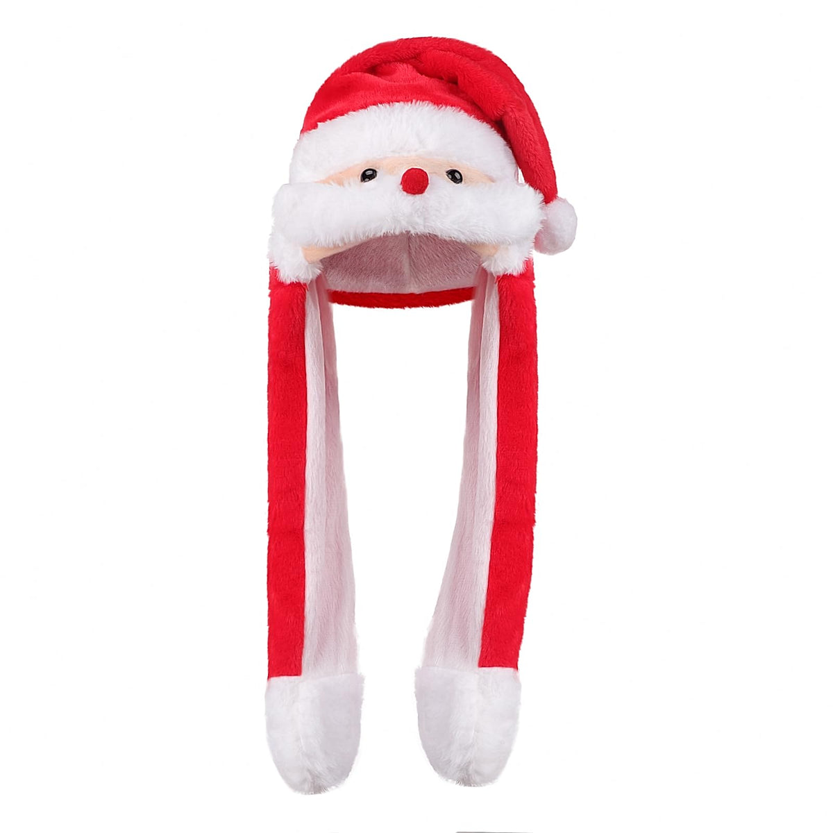 Moving Ear Christmas Hat – Cartoon Santa Reindeer Party Hat with Jumping Ears for Holiday Events and Festive Photos