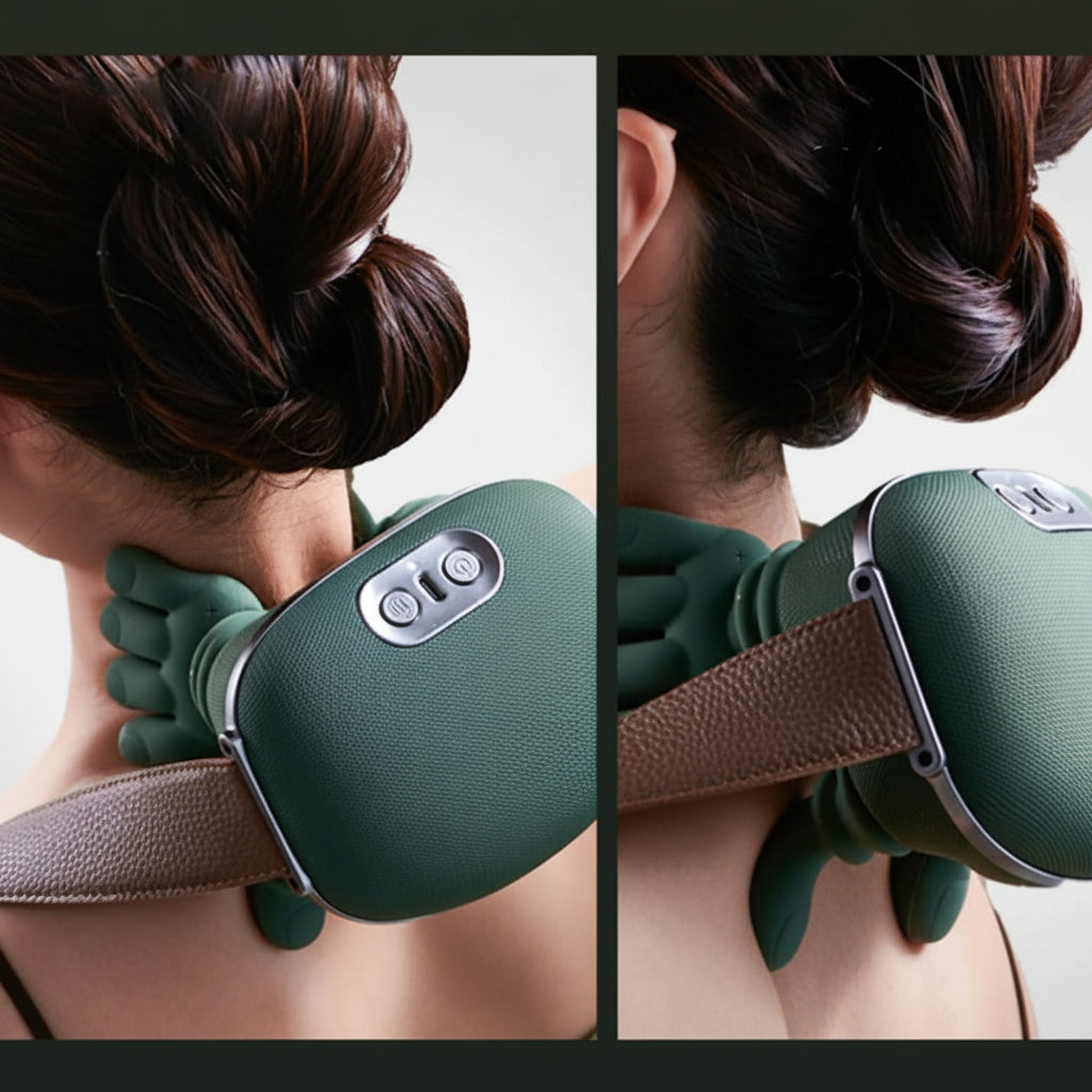 Wireless Neck Massager – 4D Real Hand Kneading Massage Device for Neck, Back Pain Relief and Muscle Relaxation