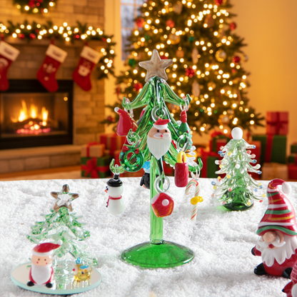 Murano Glass Christmas Tree – Handmade Holiday Figurine Ornament for Luxury Seasonal Home Decor and Memorable Gifts