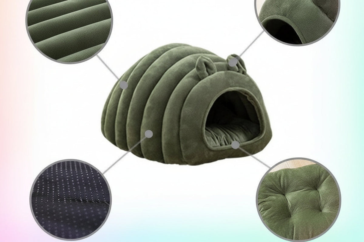 Cozy Cat Nest Bed – Plush Warm Pet Sleeping Mat for Cats and Small Pets During Autumn and Winter